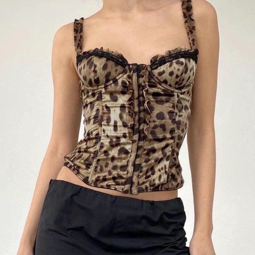 Dolce & Gabbana Leopard Print Corset Top